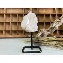  i_did Raw (Cluster) Clear Quartz on a metal stand 11 oz | Quartz Cluster in a stand | Clear Quartz | Great gift