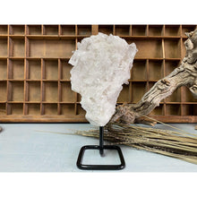  i_did Raw (Cluster) Clear Quartz on a metal stand 2 lbs | Quartz Cluster in a stand | Clear Quartz | Great gift