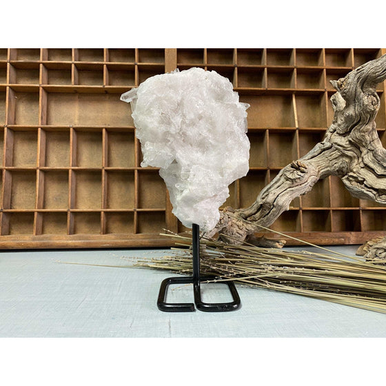 i_did Raw (Cluster) Clear Quartz on a metal stand 2 lbs | Quartz Cluster in a stand | Clear Quartz | Great gift