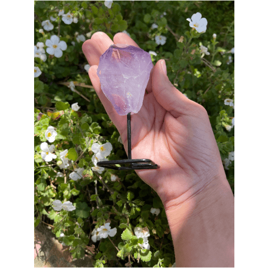 Melan Threads Amethyst on a Pin Stand | Natural Crystal on Metal Stand | Great Gift