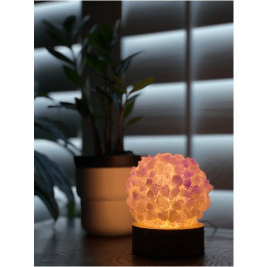 Melan Threads Amethyst Stone Crystal Lamp Decor