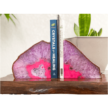  Melan Threads Bookend Crystal Agate Bookend | Pink Geode