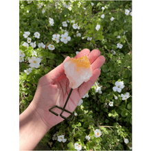  Melan Threads Citrine on a pin stand | Natural Crystal on metal stand