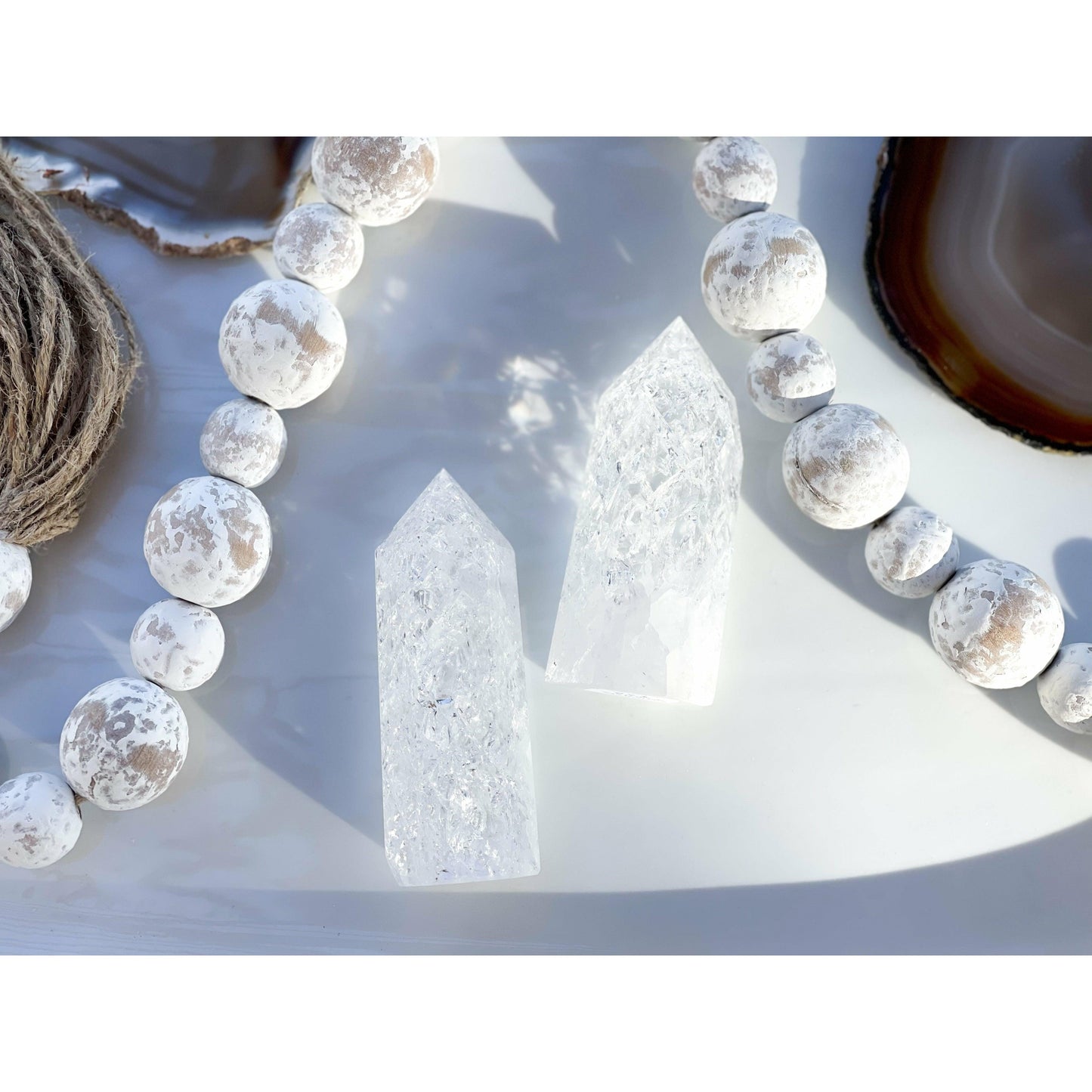 Melan Threads Crackle Quartz Tower