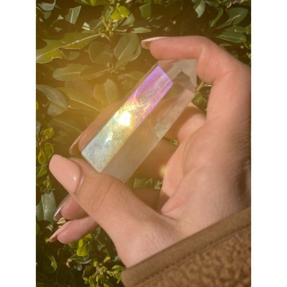 Melan Threads Gold Rutile tower Angel Aura Quartz Tower