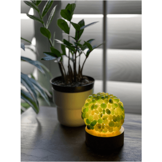 Melan Threads Green Aventurine Stone Crystal Lamp Decor