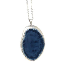  Melan Threads Jewlery Blue Agate Slice Necklace | Natural Agate Necklace | Great Gift