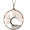 Melan Threads Jewlery Tree of life necklace (Rose Quartz)