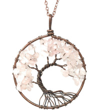  Melan Threads Jewlery Tree of life necklace (Rose Quartz)