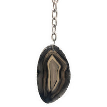  Melan Threads Key chains Black Neutral Agate Slice Keychain | Natural Agate Keychain | Perfect Gift