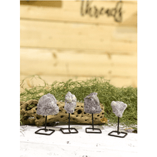  Melan Threads Loose Stone Lepidolite on a Pin Stand | Natural Crystal on Metal Stand