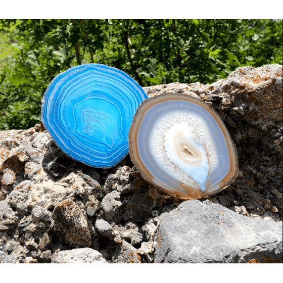 Melan Threads Platter Medium Agate Slice (Small Platter)