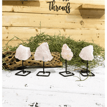  Melan Threads Rose Quartz on a Pin Stand | Quartz on Metal Stand