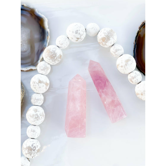 Melan Threads Rose Quartz Point