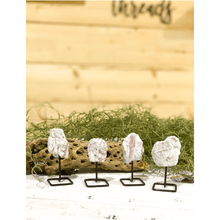  Melan Threads Rough Pink Tourmaline on a Pin Stand | Natural Crystal on Metal Stand