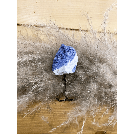 Melan Threads Sodalite on a Pin Stand | Natural Gemstone on Metal Stand