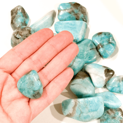Melan Threads Turquoise Tumbled Stone | Small Tumbled Gemstone