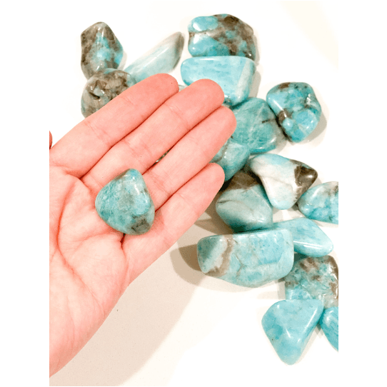 Melan Threads Turquoise Tumbled Stone | Small Tumbled Gemstone