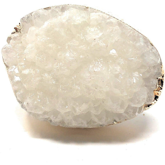 Melan Threads White Druzy Knob