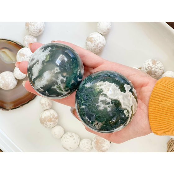 Unearthed Vibes Sphere Moss Agate Sphere